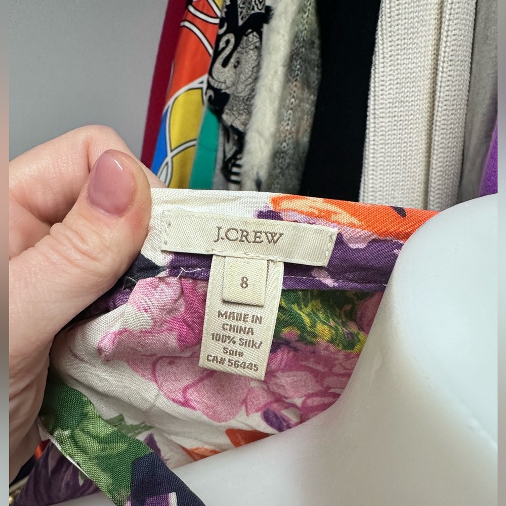 J Crew floral silk top - Picture 7 of 8